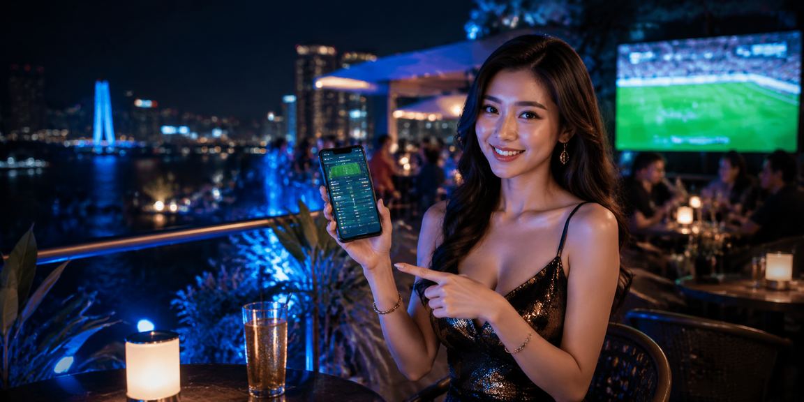 Người chơi tại Hà Nội theo dõi bàn Baccarat VIP trên điện thoại tại quán cà phê buổi tối
